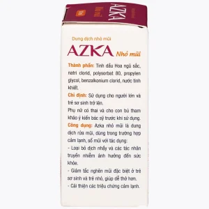 Dung dịch nhỏ mũi Azka 10ml Anvy dùng trong cảm lạnh, sổ mũi, loại bỏ dịch nhầy