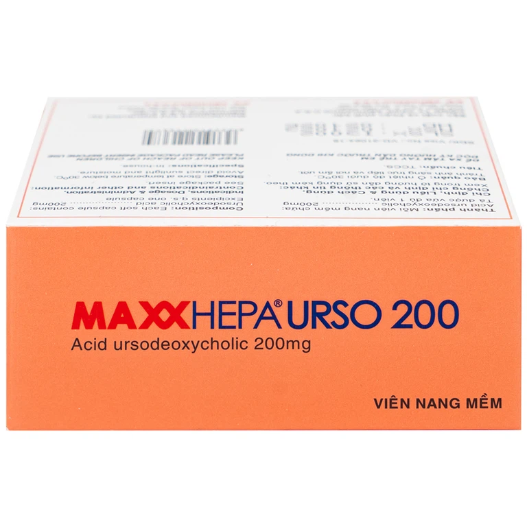Thuốc Maxxhepa Urso 200 Ampharco điều trị xơ gan do mật nguyên phát, tan sỏi túi mật cholesterol (3 vỉ x 10 viên)