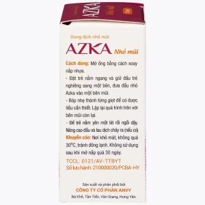 Dung dịch nhỏ mũi Azka 10ml Anvy dùng trong cảm lạnh, sổ mũi, loại bỏ dịch nhầy