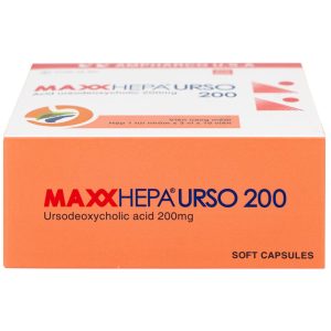 Thuốc Maxxhepa Urso 200 Ampharco điều trị xơ gan do mật nguyên phát, tan sỏi túi mật cholesterol (3 vỉ x 10 viên)
