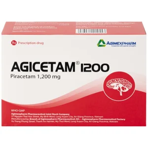 Thuốc Agicetam 1200 Agimexpharm điều trị chóng mặt, suy giảm trí nhớ, đột quỵ do thiếu máu cục bộ cấp (3 vỉ x 10 viên)