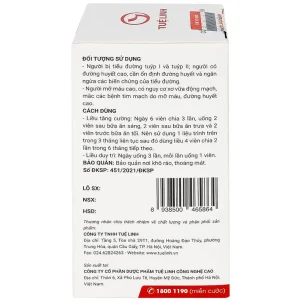 Viên uống Diatema Tuệ Linh hỗ trợ hạ đường huyết, giảm mỡ máu (60 viên)