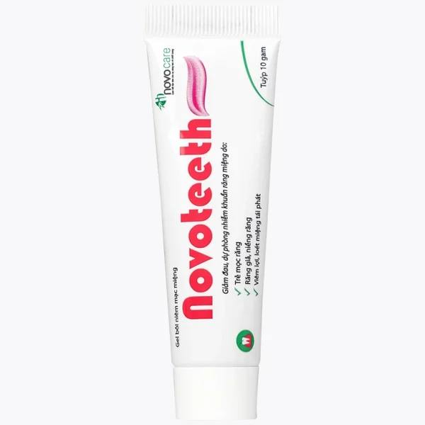 Gel bôi niêm mạc miệng Novoteeth 10g Novocare giảm đau, dự phòng nhiễm khuẩn răng miệng do trẻ mọc răng