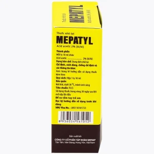 Thuốc nhỏ tai Mepatyl 10ml Merap điều trị nhiễm khuẩn của ống tai ngoài