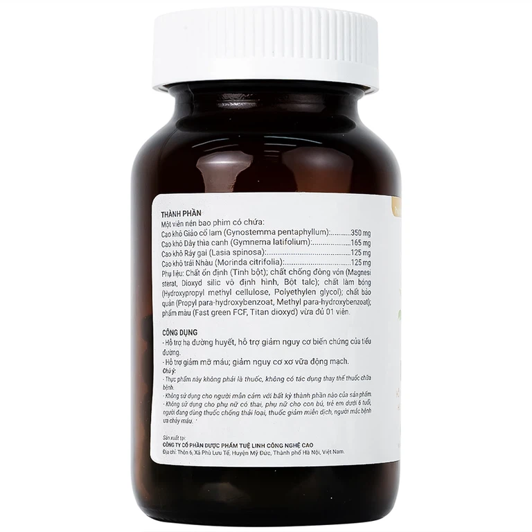 Viên uống Diatema Tuệ Linh hỗ trợ hạ đường huyết, giảm mỡ máu (60 viên)