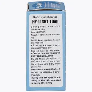 Nước mắt nhân tạo Hy-Light 10ml Farmigea giữ ẩm và bảo vệ mắt giảm tình trạng kích ứng, khô, đỏ
