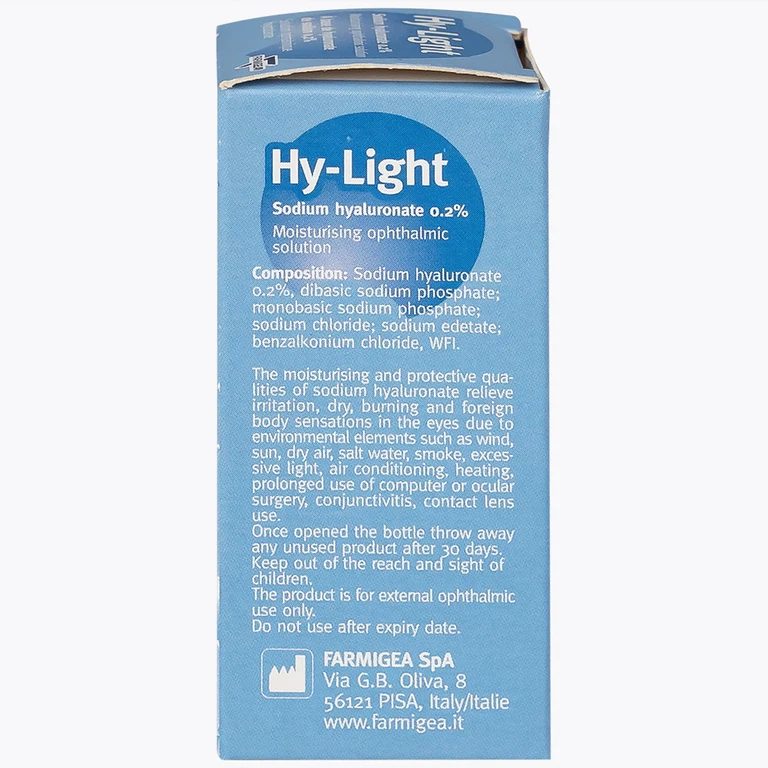 Nước mắt nhân tạo Hy-Light 10ml Farmigea giữ ẩm và bảo vệ mắt giảm tình trạng kích ứng, khô, đỏ