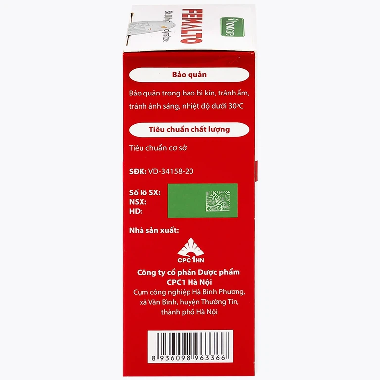 Dung dịch uống Femalto 30ml CPC1HN bổ sung sắt hữu cơ dạng lỏng