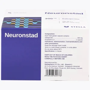 Thuốc Neuronstad 300mg Stella điều trị hỗ trợ động kinh cục bộ (10 vỉ x 10 viên)