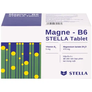 Thuốc Magne - B6 Stella điều trị hạ magnesium huyết nặng (5 vỉ x 10 viên)