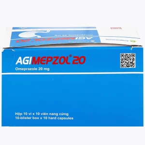 Thuốc Agimepzol 20 Agimexpharm điều trị loét tá tràng, phòng ngừa tái phát loét tá tràng (10 vỉ x 10 viên)
