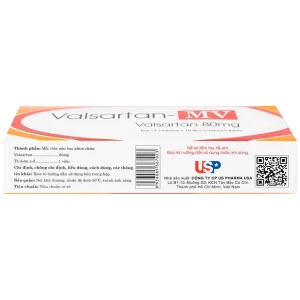Thuốc Valsartan-MV 80mg USP điều trị bệnh tăng huyết áp và suy tim (3 vỉ x 10 viên)