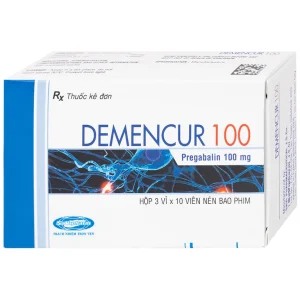 Thuốc Demencur 100 DaviPharm điều trị đau thần kinh trung ương và ngoại vi (3 vỉ x 10 viên)