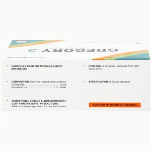 Thuốc Gregory-2 Davipharm hỗ trợ cho chế độ ăn kiêng ở bệnh tiểu đường típ 2 (6 vỉ x 10 viên)