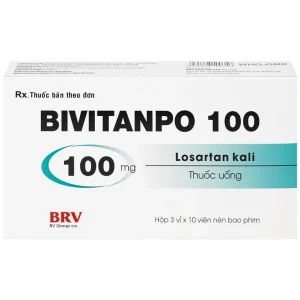 Thuốc Bivitanpo 100 BV điều trị tăng huyết áp mức độ nhẹ và vừa (3 vỉ x 10 viên)