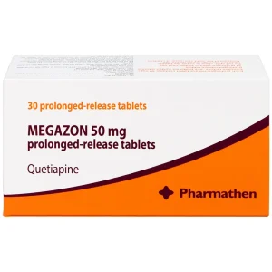 Thuốc Megazon 50mg prolonged-release tablets Pharmathen điều trị tâm thần phân liệt (3 vỉ x 10 viên)