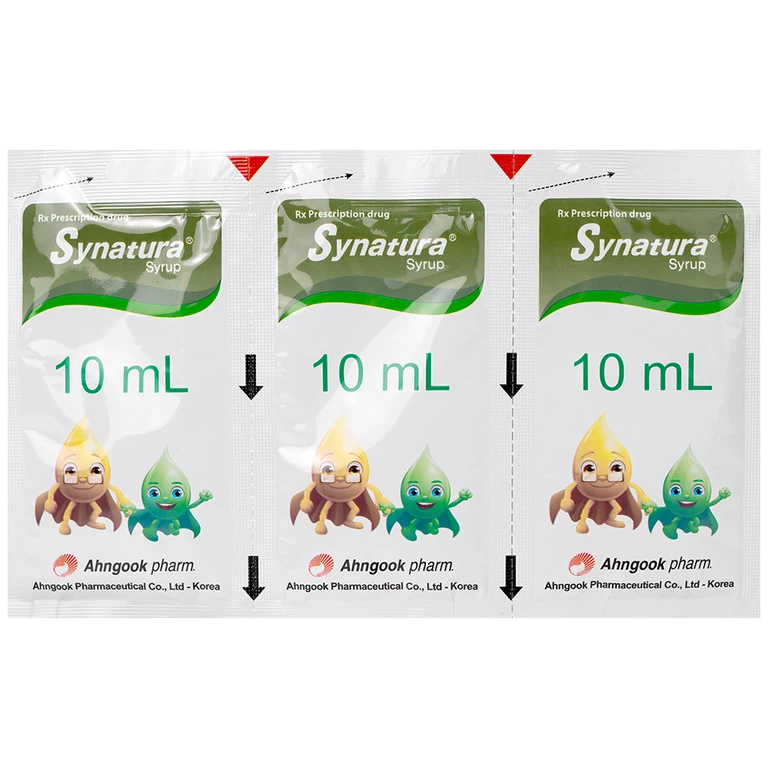 Siro Synatura Syrup AhnGook điều trị nhiễm khuẩn đường hô hấp trên cấp tính và viêm phế quản mạn tính (9 gói x 10ml)