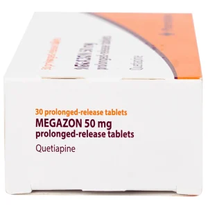 Thuốc Megazon 50mg prolonged-release tablets Pharmathen điều trị tâm thần phân liệt (3 vỉ x 10 viên)