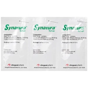 Siro Synatura Syrup AhnGook điều trị nhiễm khuẩn đường hô hấp trên cấp tính và viêm phế quản mạn tính (9 gói x 10ml)