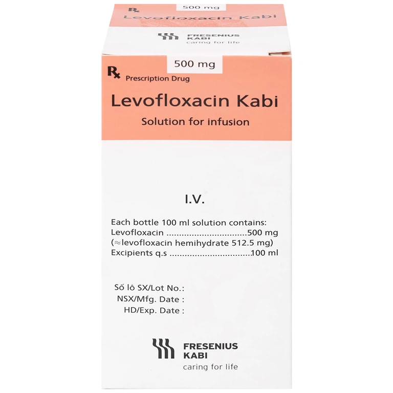 Dịch tiêm truyền Levofloxacin Kabi 100ml Fresenius Kabi điều trị nhiễm khuẩn, viêm phổi