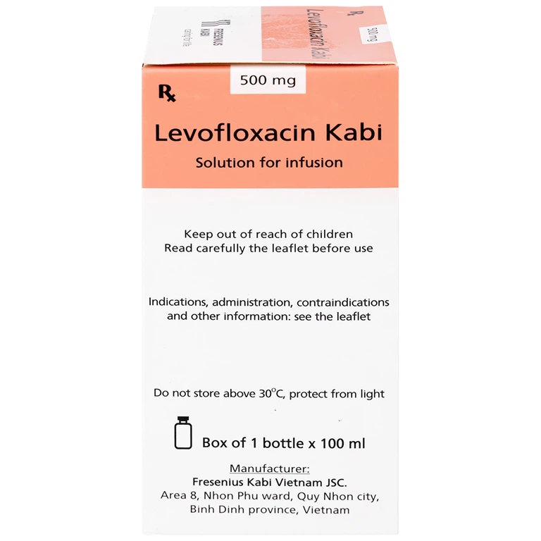 Dịch tiêm truyền Levofloxacin Kabi 100ml Fresenius Kabi điều trị nhiễm khuẩn, viêm phổi