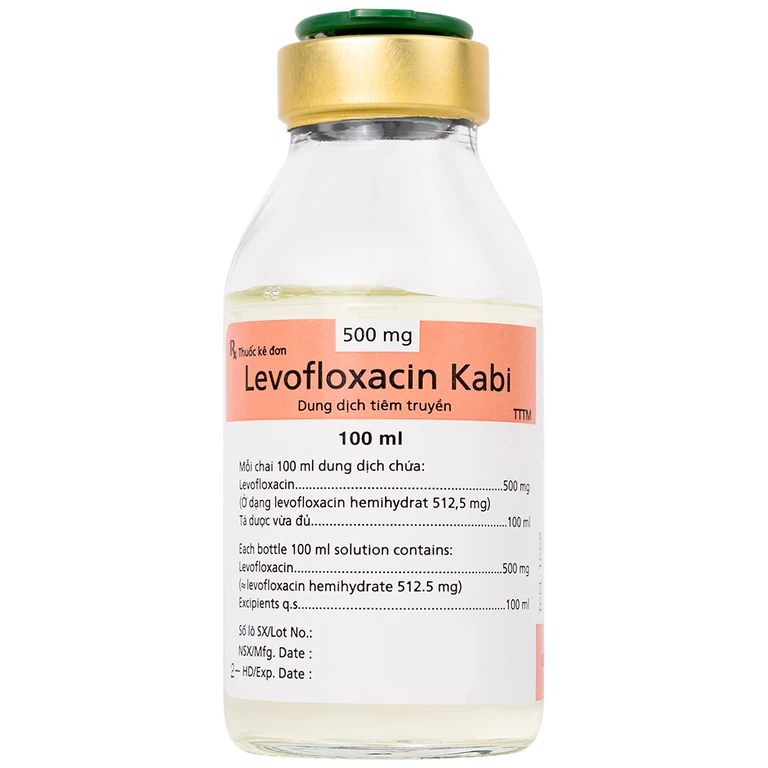 Dịch tiêm truyền Levofloxacin Kabi 100ml Fresenius Kabi điều trị nhiễm khuẩn, viêm phổi
