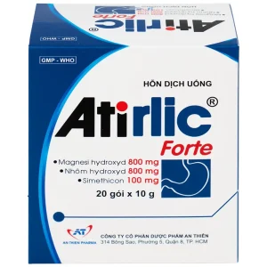 Hỗn dịch uống Atirlic forte 10g An Thiên giảm triệu chứng tăng acid dạ dày (20 gói)