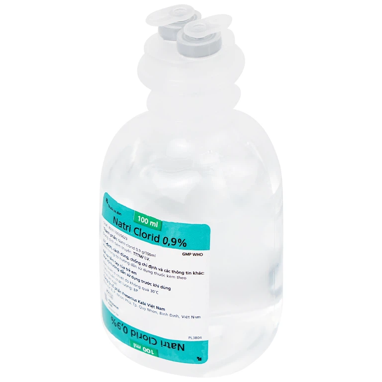 Dung dịch Natri Clorid 0,9% Kabi bổ sung điện giải và nước, phòng và điều trị thiếu hụt natri (100ml)