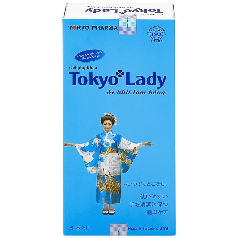 Gel phụ khoa Tokyo Lady 3ml Tokyo Pharma hỗ trợ ngừa viêm, ngứa, duy trì độ ẩm, pH vùng kín (5 tuýp)