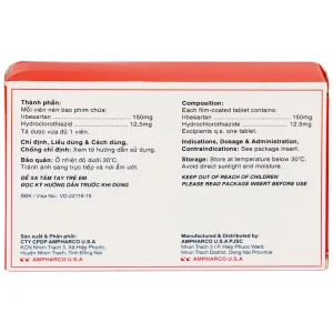 Thuốc Usasartim Plus 150 Ampharco điều trị tăng huyết áp (3 vỉ x 10 viên)