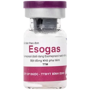 Thuốc Esogas 40mg Bidiphar điều trị kháng tiết acid dạ dày (1 lọ + 1 ống 5ml)