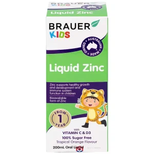 Siro Brauer Baby & Kids Liquid Zinc bổ sung kẽm, tăng sức đề kháng cho trẻ (200ml)