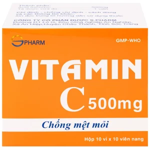 Thuốc Vitamin C 500mg SPHARM phòng và trị thiếu vitamin C (10 vỉ x 10 viên)