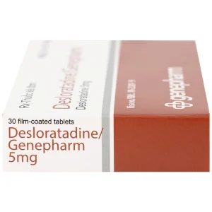 Thuốc Desloratadine 5mg Genepharm giảm các triệu chứng viêm mũi dị ứng, mày đay (2 vỉ x 15 viên)