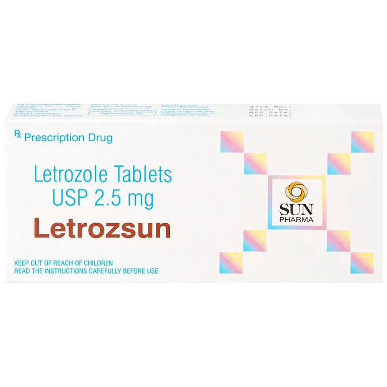Thuốc Letrozsun 2.5mg Sun Pharma hỗ trợ điều trị ung thư vú (2 vỉ x 14 viên)