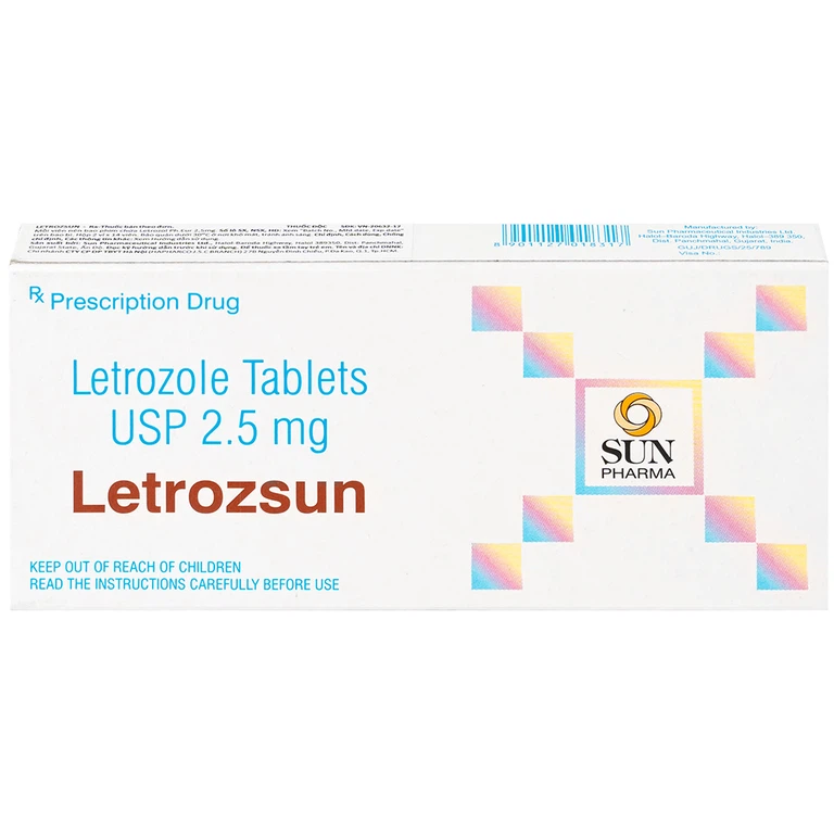 Thuốc Letrozsun 2.5mg Sun Pharma hỗ trợ điều trị ung thư vú (2 vỉ x 14 viên)