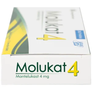 Thuốc Molukat 4Mg Dhg phòng và điều trị hen suyễn mức nhẹ đến trung bình (3 vỉ x 10 viên)