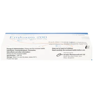 Thuốc Emfoxim 200Mg Incepta điều trị các trường hợp nhiễm khuẩn từ nhẹ đến trung bình (2 vỉ x 6 viên)