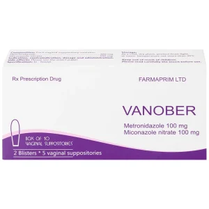 Viên đặt âm đạo Vanober Farmaprim điều trị viêm âm đạo khí hư, ngứa rát (2 vỉ x 5 viên)