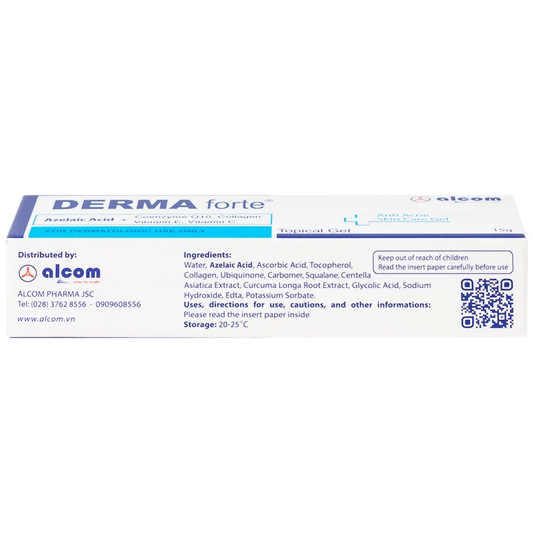 Gel Derma Forte Gamma hỗ trợ làm mờ sẹo, ngừa vết thâm, ngừa tái phát mụn, sạch bã nhờn trên da (15g)