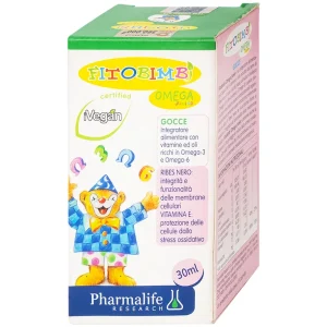 Siro Fitobimbi Omega Junior Gocce Pharmalife bổ sung acid béo không no Omega-3, Omega-6 (30ml)