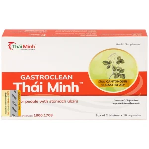 Viên nang cứng Gastroclean Thái Minh dùng cho người viêm loét dạ dày (2 vỉ x 10 viên)