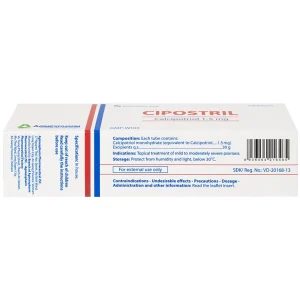 Thuốc mỡ Cipostril 1.5mg Agimexpharm điều trị tại chỗ vảy nến mảng mức độ nhẹ đến vừa (30g)