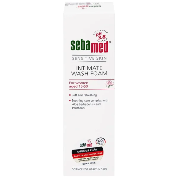 Dung dịch vệ sinh phụ nữ Intimate Wash Foam Sebamed giúp làm sạch dịu nhẹ đa vùng kín, giúp ngăn mùi hôi (200ml)
