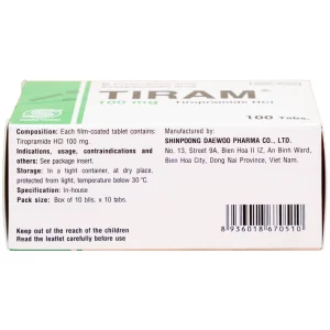 Thuốc Tiram 100mg Shinpoong Deawoo điều trị co thắt dạ dày ruột (10 vỉ x 10 viên)