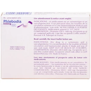 Thuốc Phlebodia 600mg Innothera điều trị trĩ cấp tính, suy tuần hoàn (2 vỉ x 15 viên)