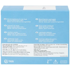 Dung dịch nhỏ mắt Vismed TRB Chemedica dùng cho khô mắt hoặc tổn thương bề mặt nhãn cầu (20 ống x 0.3 ml)