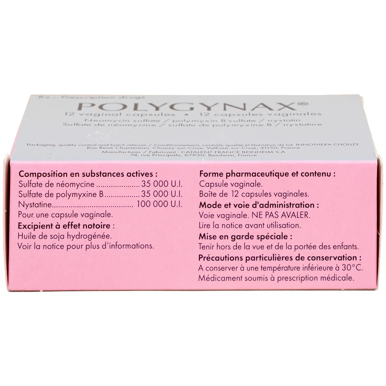 Viên đặt âm đạo Polygynax Innothera Chouzy điều trị viêm âm đạo, âm hộ - âm đạo (2 vỉ x 6 viên)
