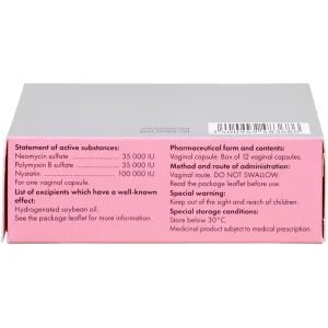 Viên đặt âm đạo Polygynax Innothera Chouzy điều trị viêm âm đạo, âm hộ - âm đạo (2 vỉ x 6 viên)