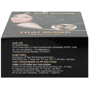 Nhuộm tóc dược liệu Thái Dương nhuộm phần tóc bạc (5 gói)